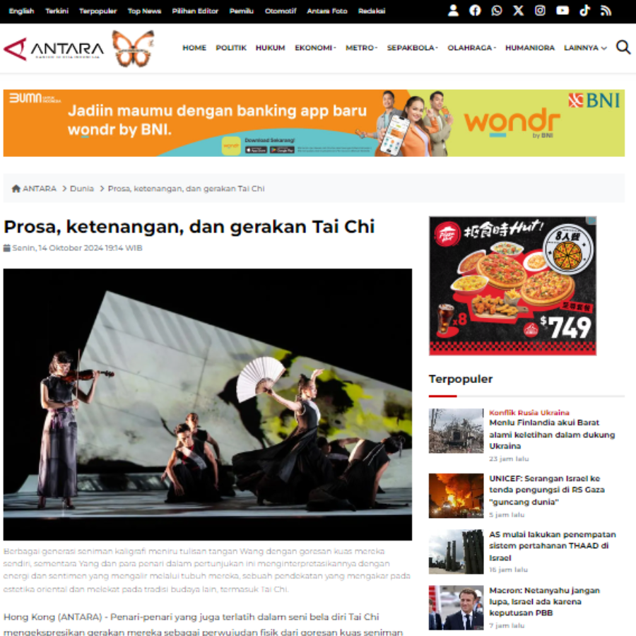 Prosa, ketenangan, dan gerakan Tai Chi (Media: ANTARA News) 2024-10-14